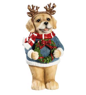 Pets Dressed in Their Holiday Best Garden Statuary, Set of 4