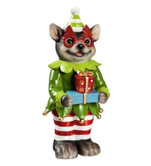 Pets Dressed in Their Holiday Best Garden Statuary, Set of 4