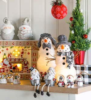 LED Light-Up Snowmen, Set of 2