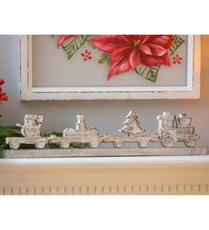 Wooden Holiday Train Tabletop Décor