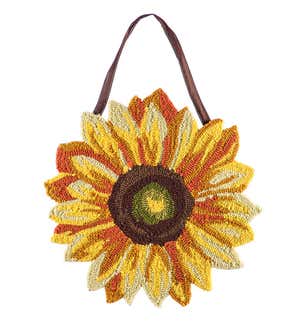 Sunflower Hooked Door Décor