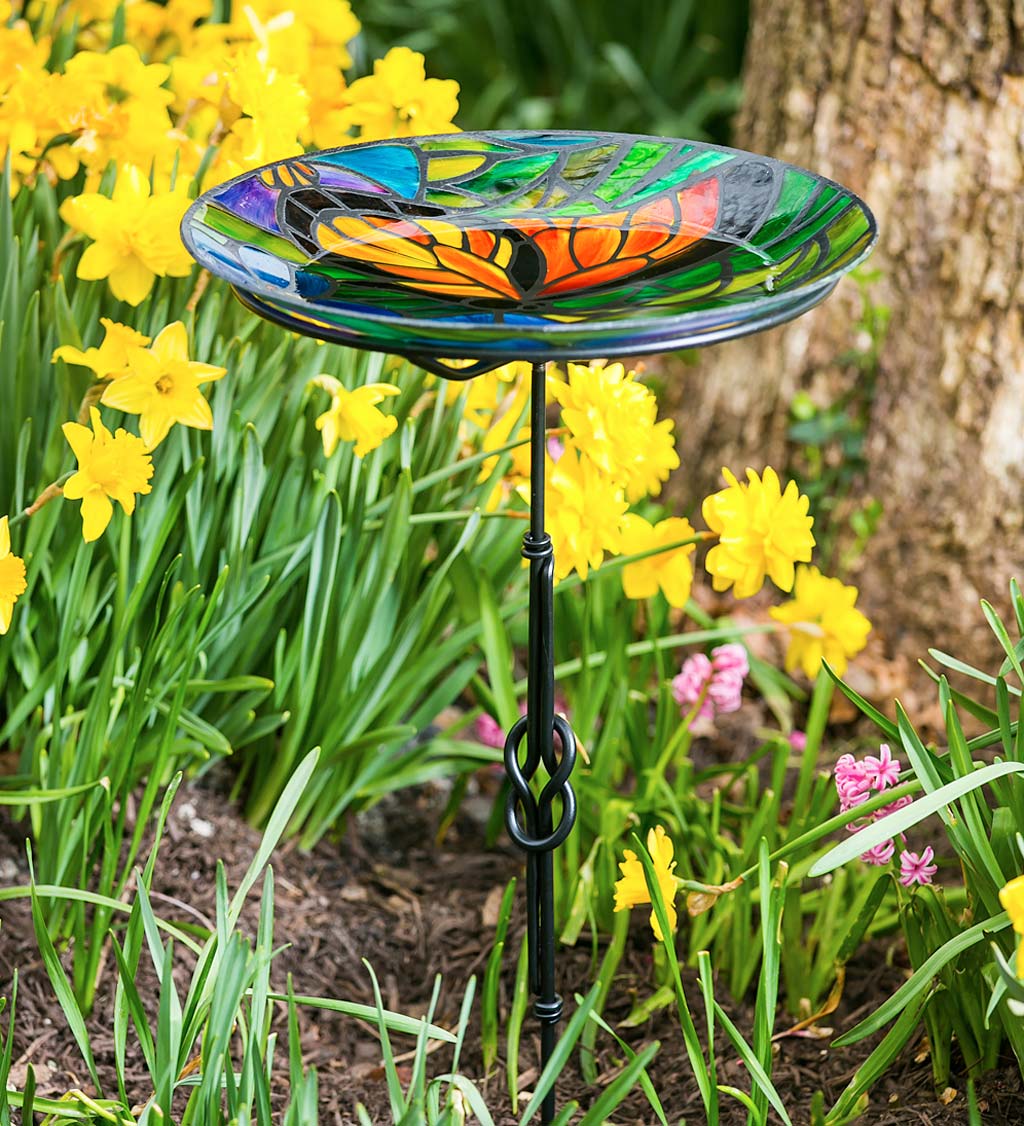 Art Nouveau Butterfly Bird Bath