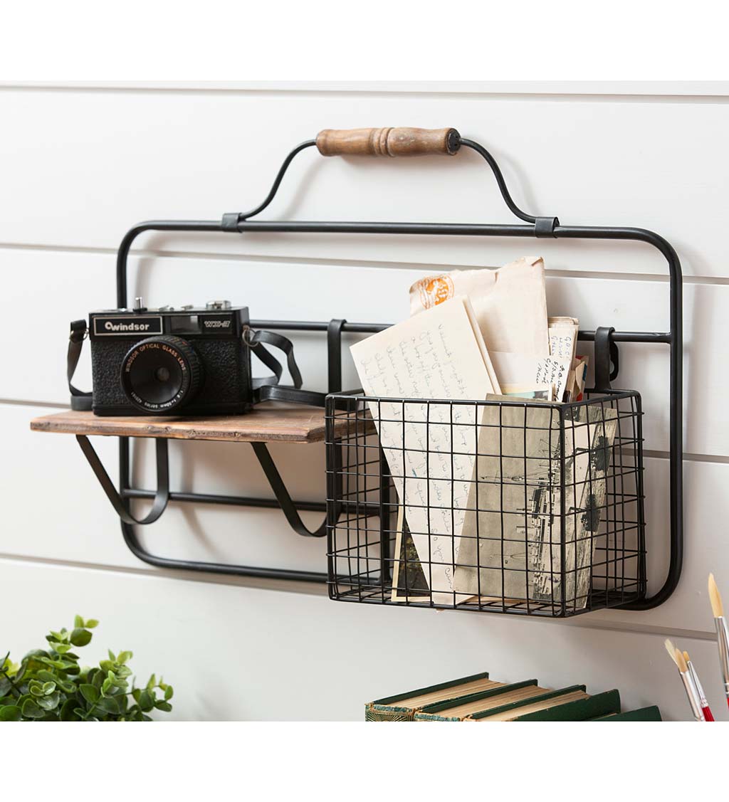 Metal and Wood Wall Organizer