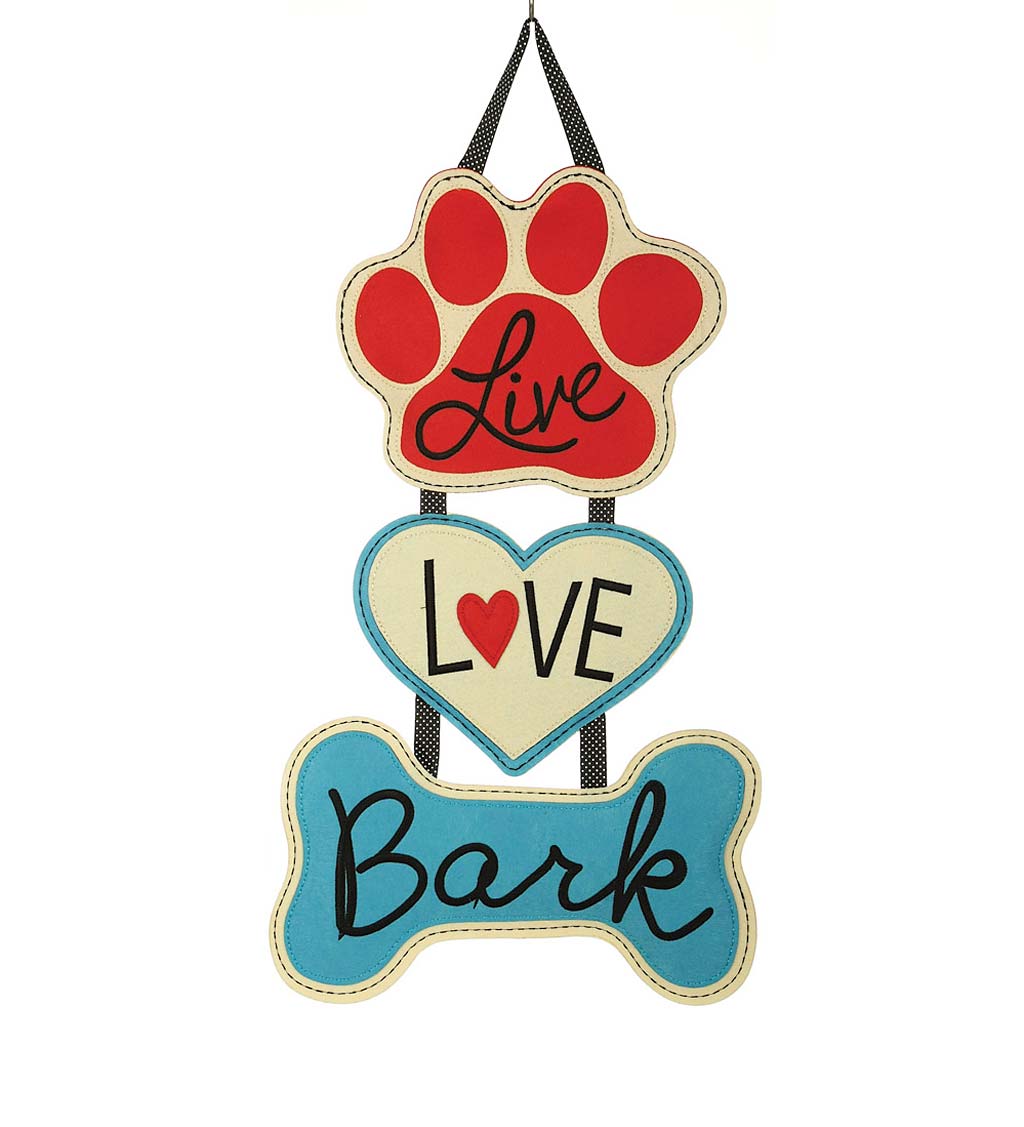 Live Love Bark Felt Door Decor