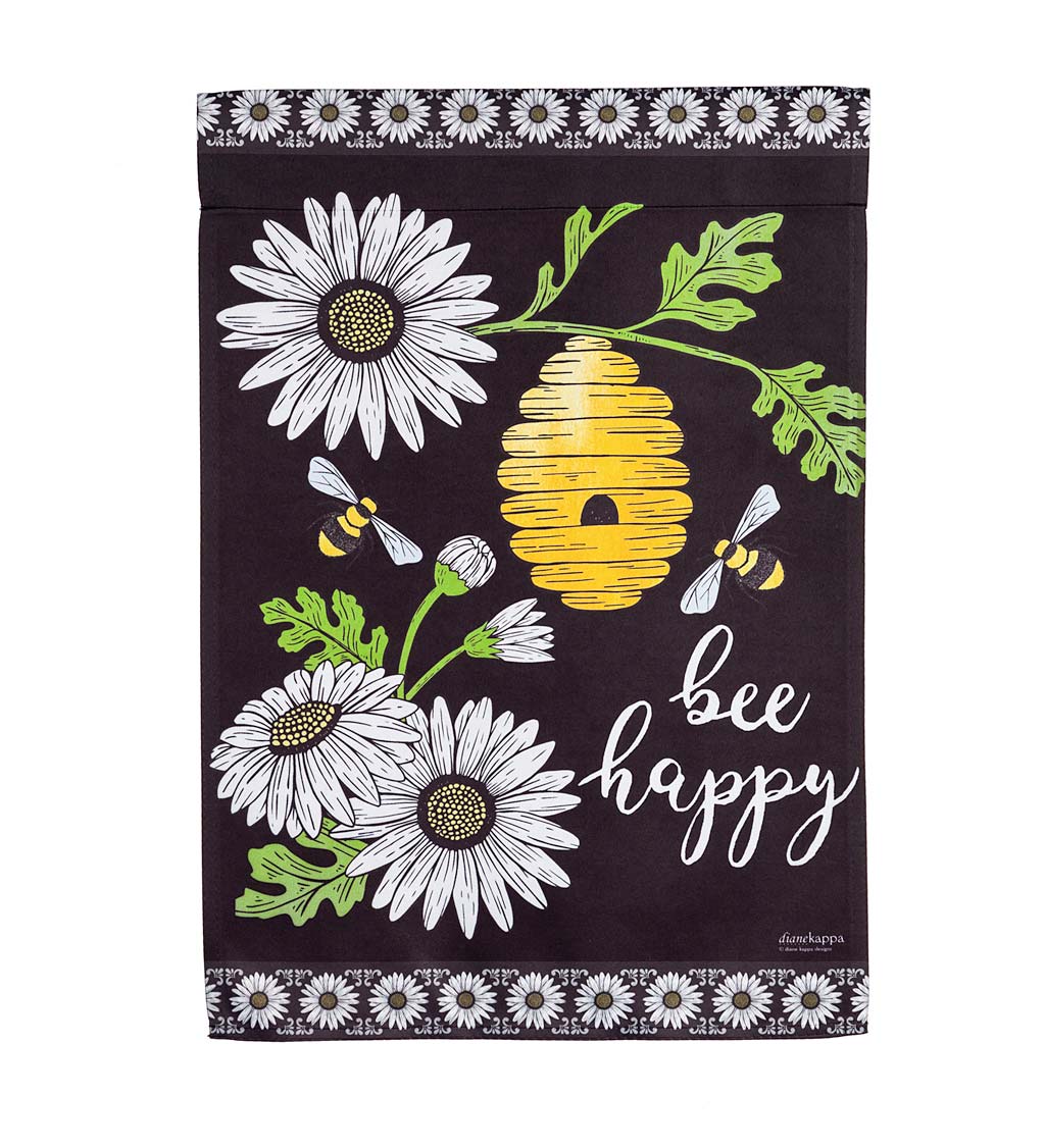 Bee Happy Hive Suede House Flag