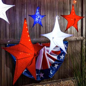 Small Lighted Hanging Fabric Star