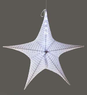 Small Lighted Hanging Fabric Star