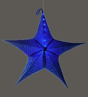 Small Lighted Hanging Fabric Star