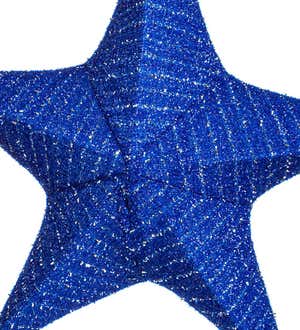 Small Lighted Hanging Fabric Star - Red
