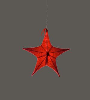 Small Lighted Hanging Fabric Star