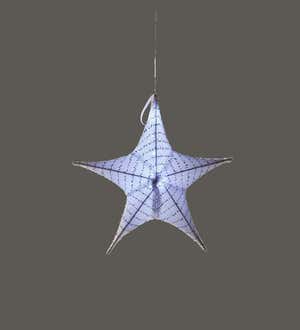 Lighted Hanging Fabric Star