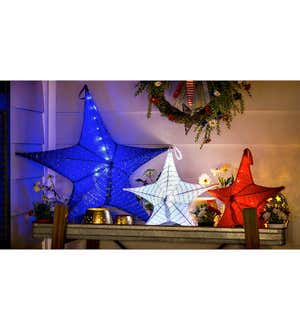 Small Lighted Hanging Fabric Star