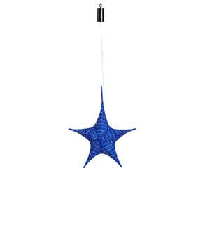 Small Lighted Hanging Fabric Star