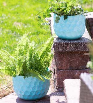 Ocean Waters Embossed Honeycomb Planters, Set of 2