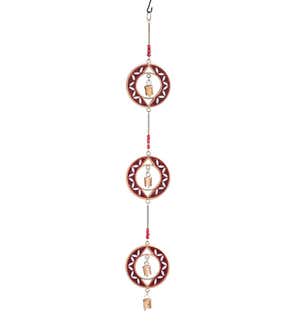 Handcrafted 3-Tier Beaded Metal Wind Chime