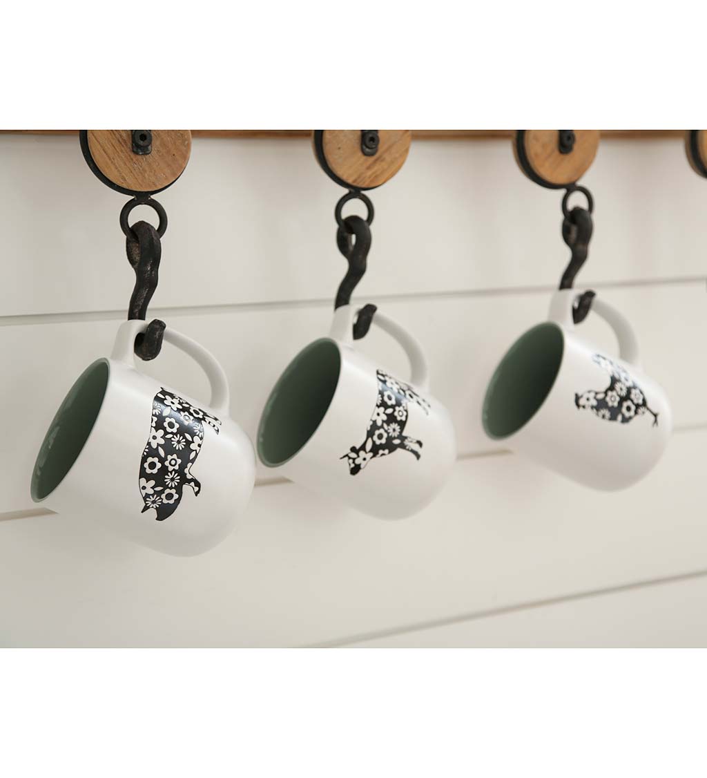 Ceramic Farm Animal Mugs, Set of 3