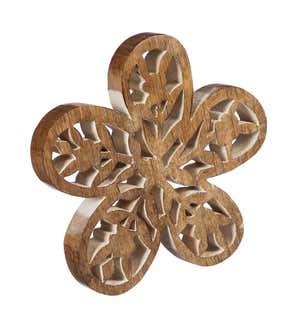 Wood Tabletop or Wall Decorations, Set of 2