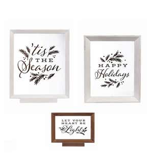 Framed Christmas Wishes Holiday Accents, Set of 3