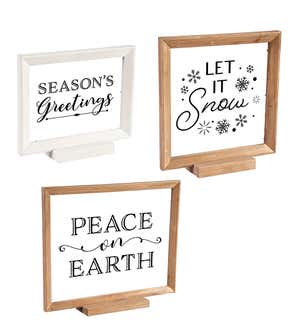 Framed Christmas Wishes Holiday Seasonal Accents, Set of 3