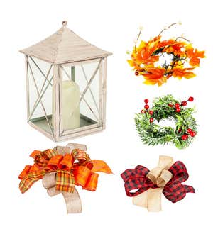 LED Interchangeable Lantern with Flickering Candle Table Décor