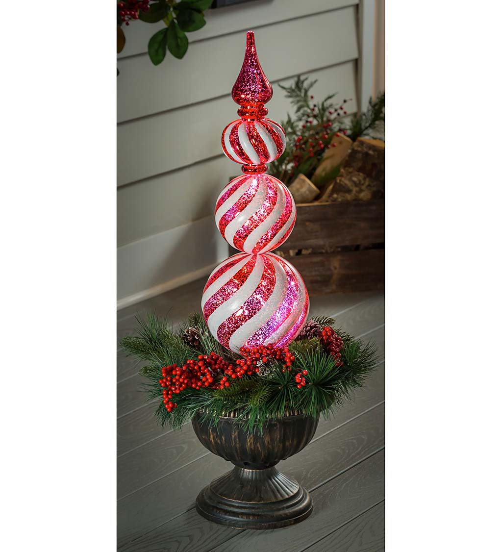 Lighted Standing Holiday Ornament in Urn