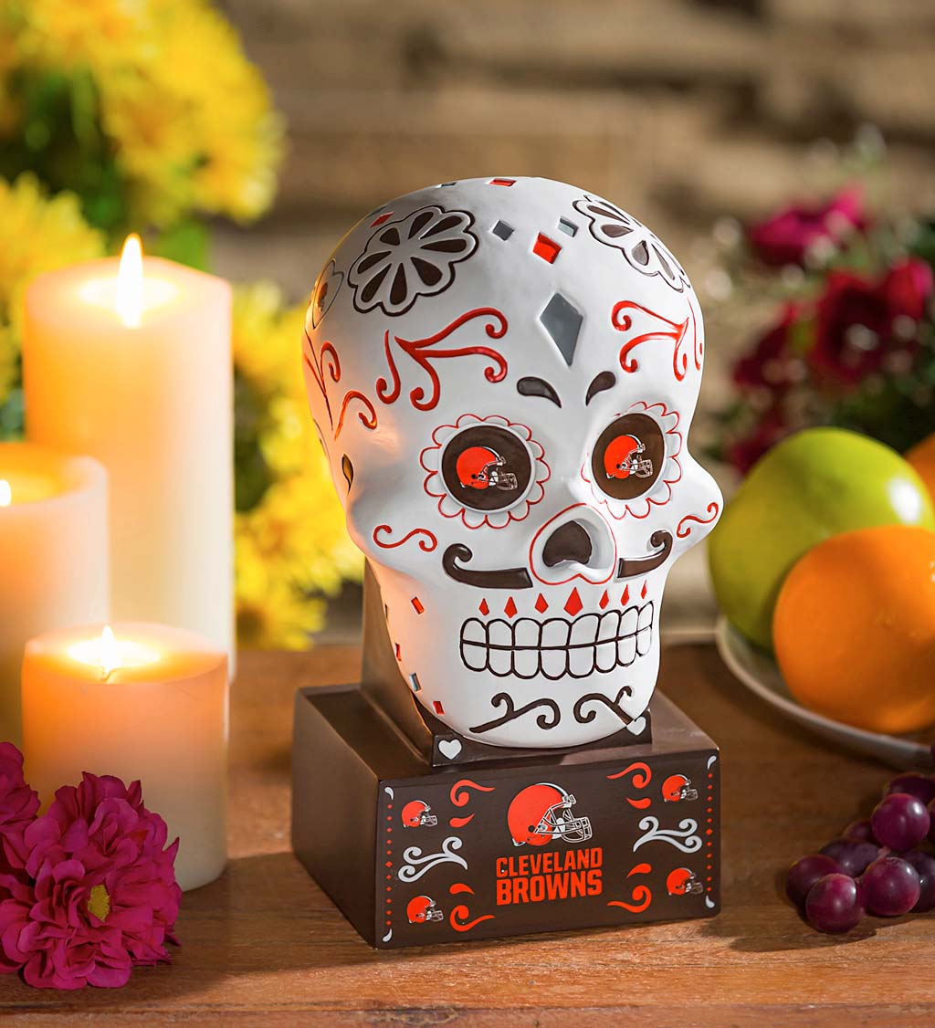 Cleveland Browns Sugar Skull Statue