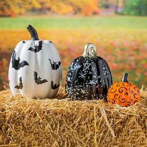 Halloween Dream Ceramic Pumpkins, Set of 3