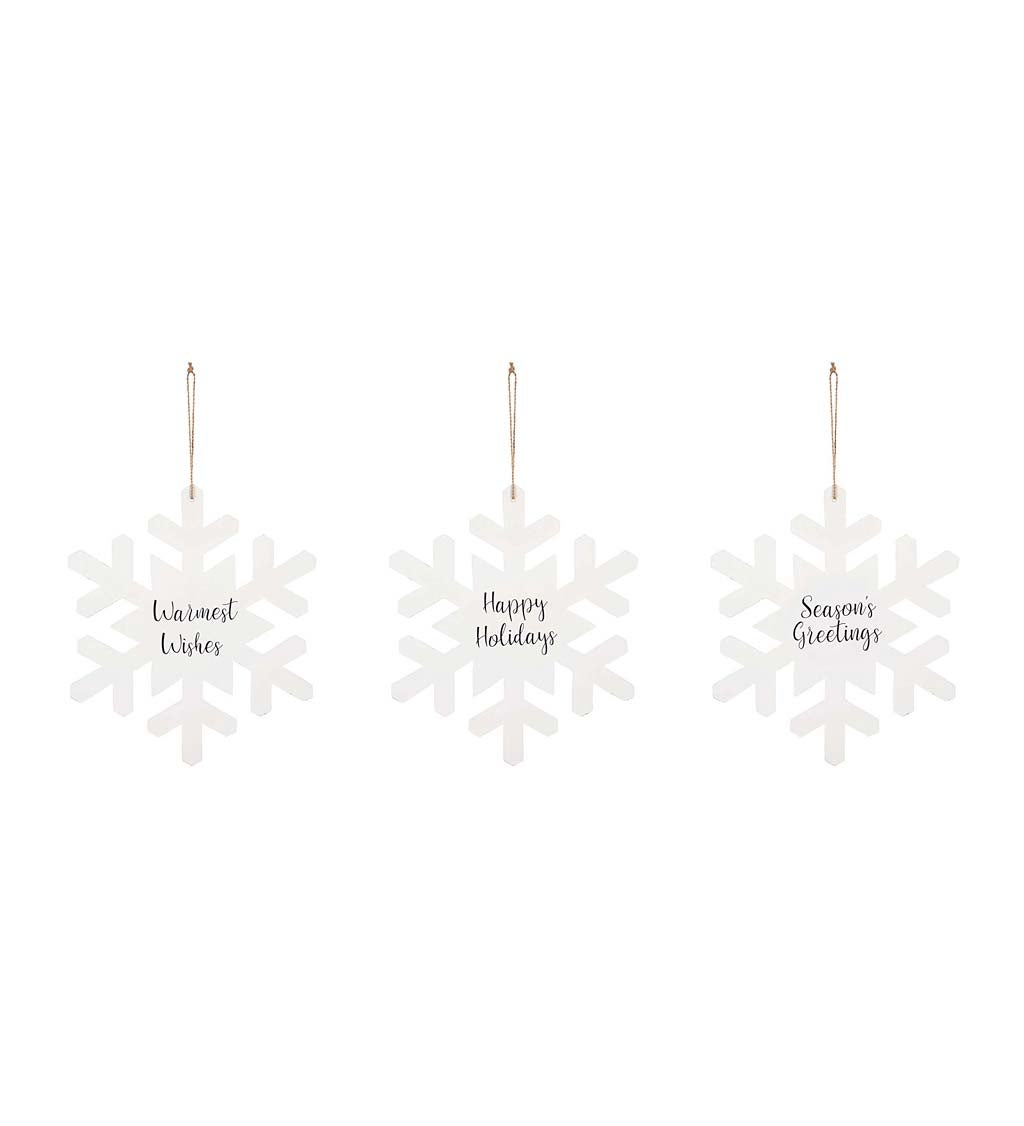 Wooden Snowflake Wall Decor, Set of 3