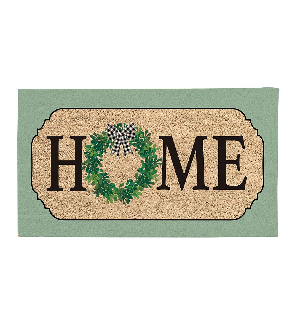 Farmhouse Home Wreath Coir Doormat