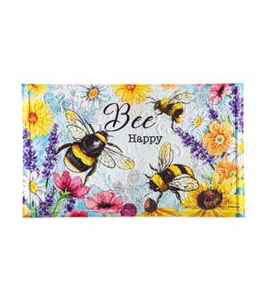 Bee Happy Embossed Floor Mat