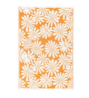 Indoor/Outdoor Orange Floral Polypropylene Reversible Accent Rug