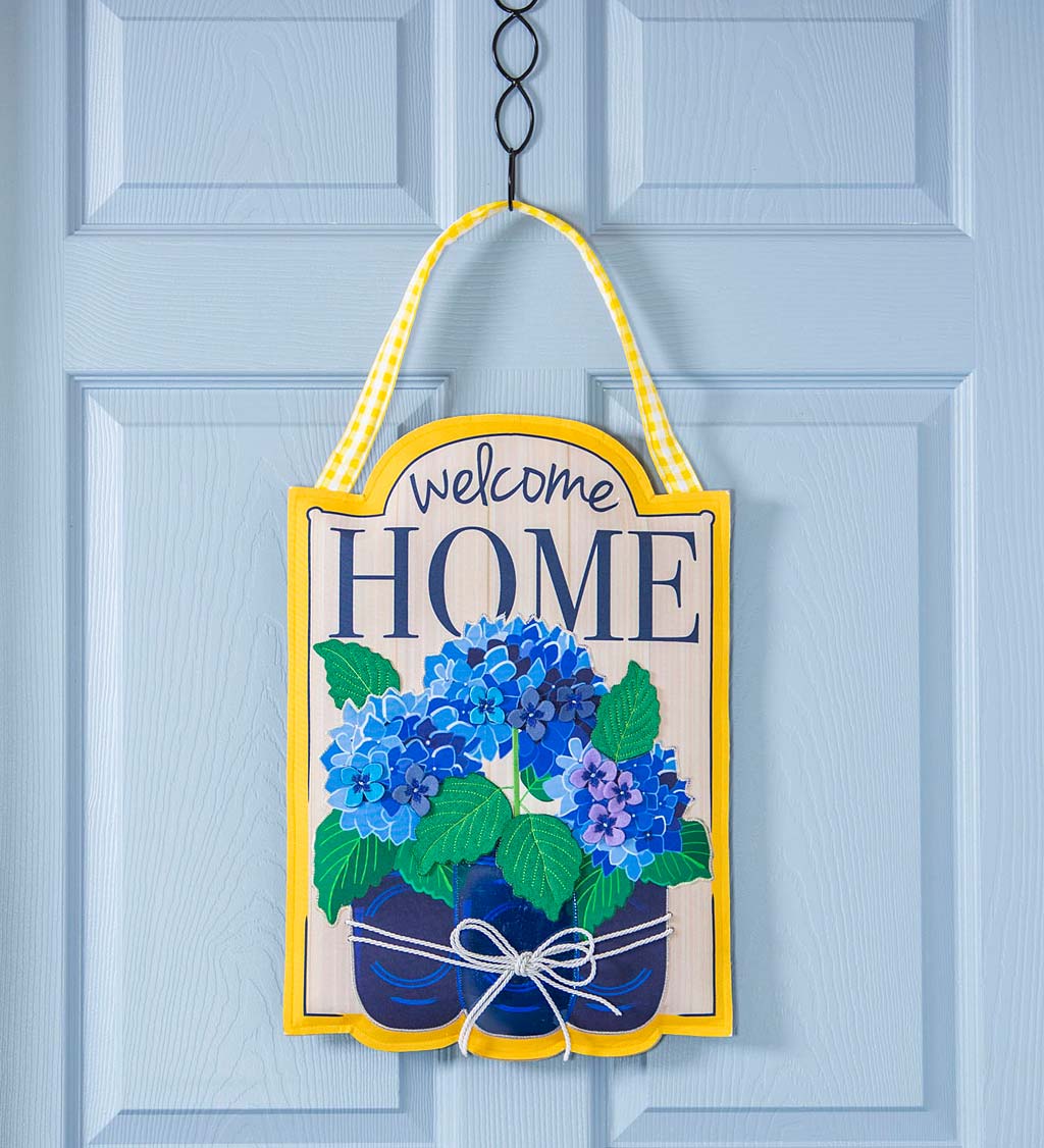 Welcome Home Hydrangeas Door Décor