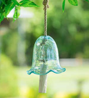 Art Glass Speckle Floral-Shaped Bell Chime