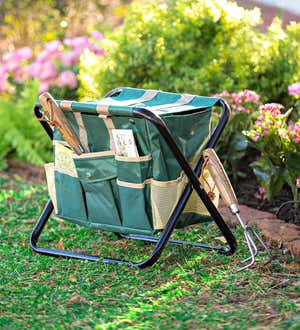 Gardening Combi-Seat with Removable Tool Bag