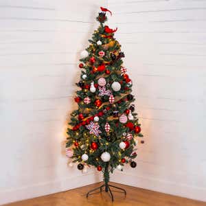 Complete Christmas Tree-In-A-Box Kit with Lights, Decorations and Storage Bag