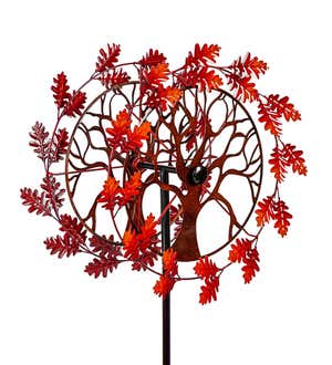 Oak Leaf Tree of Life Metal Wind Spinner