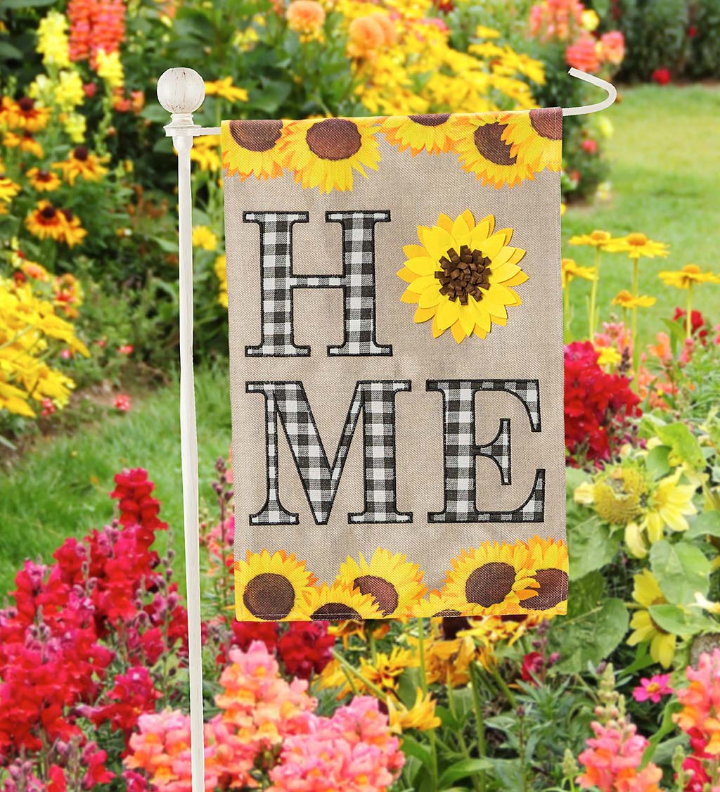 Sunflower Home Burlap Garden Flag