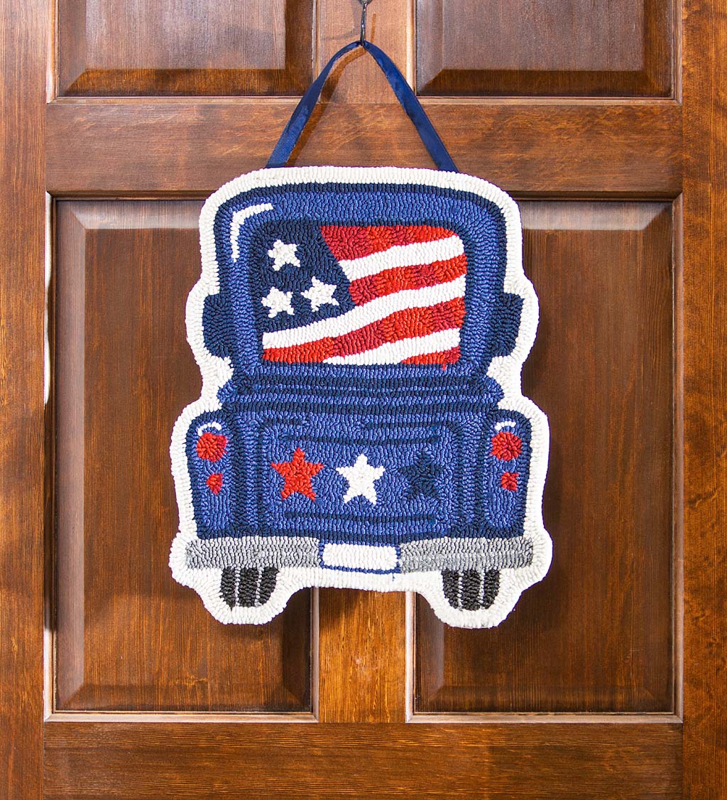 Patriotic Truck Hooked Door Décor