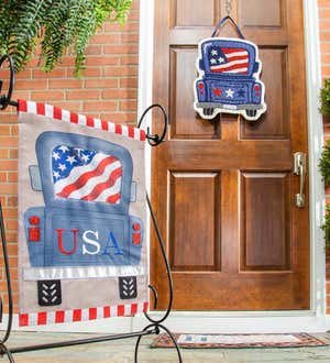 Patriotic Truck Hooked Door Décor