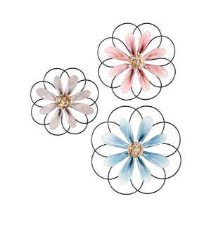 Metal Frame Floral Wall Décor Set