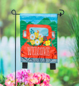 Red Truck Welcome Garden Flag