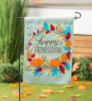 Happy Friendsgiving Wreath Suede Garden Flag