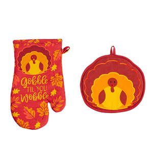 Seasonal Oven Mitt and Pot Holder Set