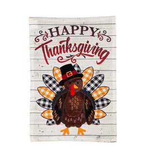 Pilgrim Turkey Burlap Garden Flag