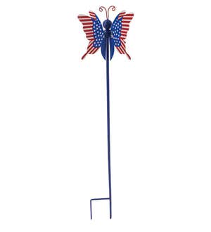 American Flag Spinning Winged Garden Stake