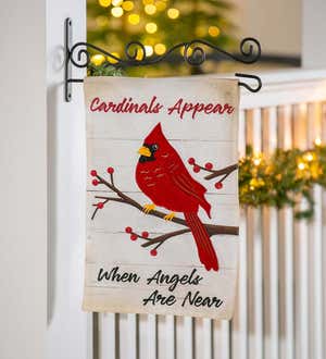 When Angels Are Near Linen Garden Flag