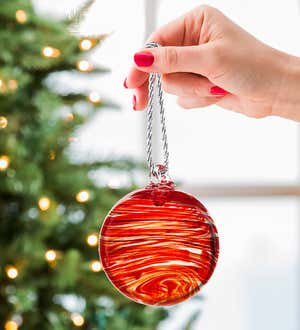 Blown Glass Christmas Ornaments, Set of 3