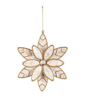 Pearlescent Snowflake Christmas Tree Ornaments, Set of 2