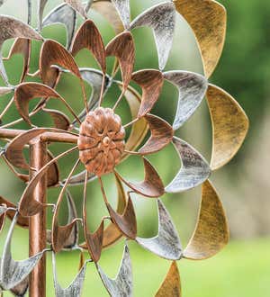 Copper and Gold Flower Wind Spinner