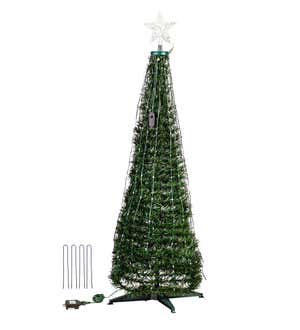 Indoor/Outdoor Christmas Tree With Multicolor Lights, 47"